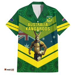 Custom Australia Rugby Hawaiian Shirt Pacific Go Aussie Kangaroos