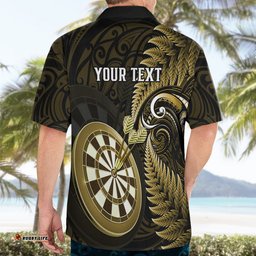 Personalised New Zealand Darts Hawaiian Shirt Happiness Is A Tight Threesome Maori Gold