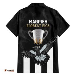 AFL Collingwood Hawaiian Shirt Magpies Premiers With Trophy Proud