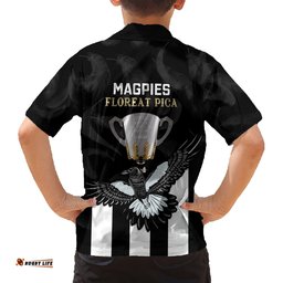 AFL Collingwood Hawaiian Shirt Magpies Premiers With Trophy Proud