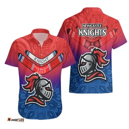 Knights Permier Hawaiian Shirt NRL Mascot with Aboriginal