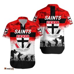 St Kilda Saints ANZAC Hawaiian Shirt Simple Style