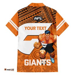 Personalised Giants Football Hawaiian Shirt GWS Go Champions Polynesian Indigenous Art