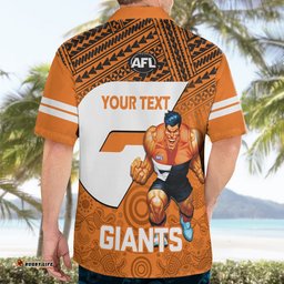 Personalised Giants Football Hawaiian Shirt GWS Go Champions Polynesian Indigenous Art