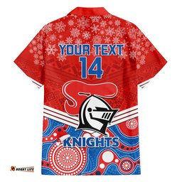 Custom Knights Rugby Christmas Hawaiian Shirt Merry Xmas Mix Aboriginal Art