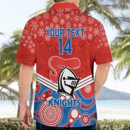 Custom Knights Rugby Christmas Hawaiian Shirt Merry Xmas Mix Aboriginal Art