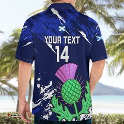 Custom Scotland Rugby Hawaiian Shirt World Cup Go Scottish Thistle Grunge Style