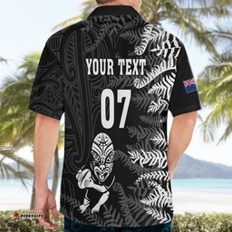 Personalised New Zealand Rugby Hawaiian Shirt Silver Fern Basic World Cup