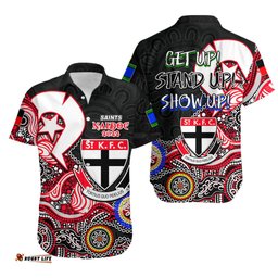 Saints Australian Football Hawaiian Shirt NAIDOC Patterns