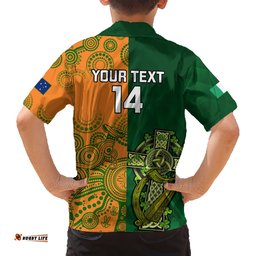 Custom Australia And Ireland Rugby Hawaiian Shirt World Cup Walllabies With Shamrocks