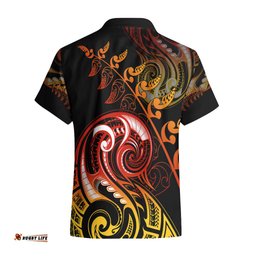 New Zealand Hawaiian Shirt Aotearoa HeiTiki Maori Fern Tattoo Arty