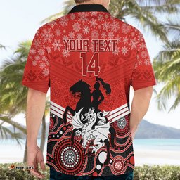 Custom Dragons Rugby Christmas Hawaiian Shirt Merry Xmas Mix Aboriginal Art