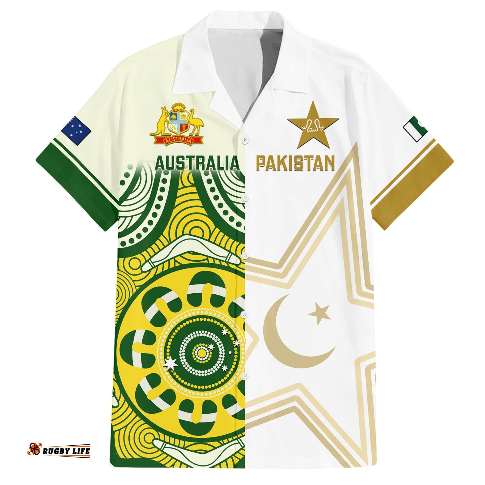 Custom Australia And Pakistan Cricket Hawaiian Shirt Boxing Day Test Aussie With Shaheens