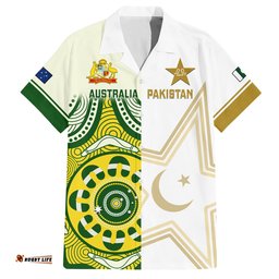 Custom Australia And Pakistan Cricket Hawaiian Shirt Boxing Day Test Aussie With Shaheens