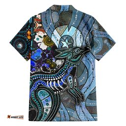 Kangaroo Aboriginal Pattern Dot Art Hawaiian Shirt