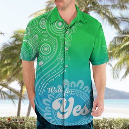 Australia Walk For Yes Hawaiian Shirt Indigenous Voice Aboriginal Green Vibe