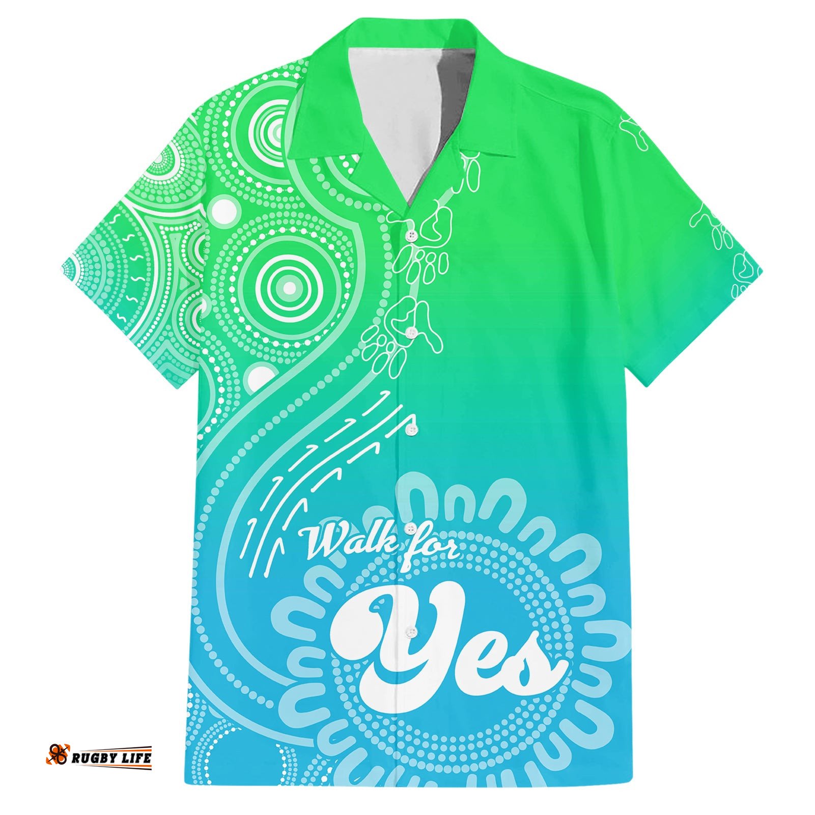 Australia Walk For Yes Hawaiian Shirt Indigenous Voice Aboriginal Green Vibe