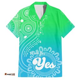 Australia Walk For Yes Hawaiian Shirt Indigenous Voice Aboriginal Green Vibe