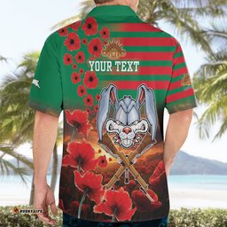 Personalised Rabbitohs Rugby ANZAC Hawaiian Shirt Starry Night and Field of Poppies