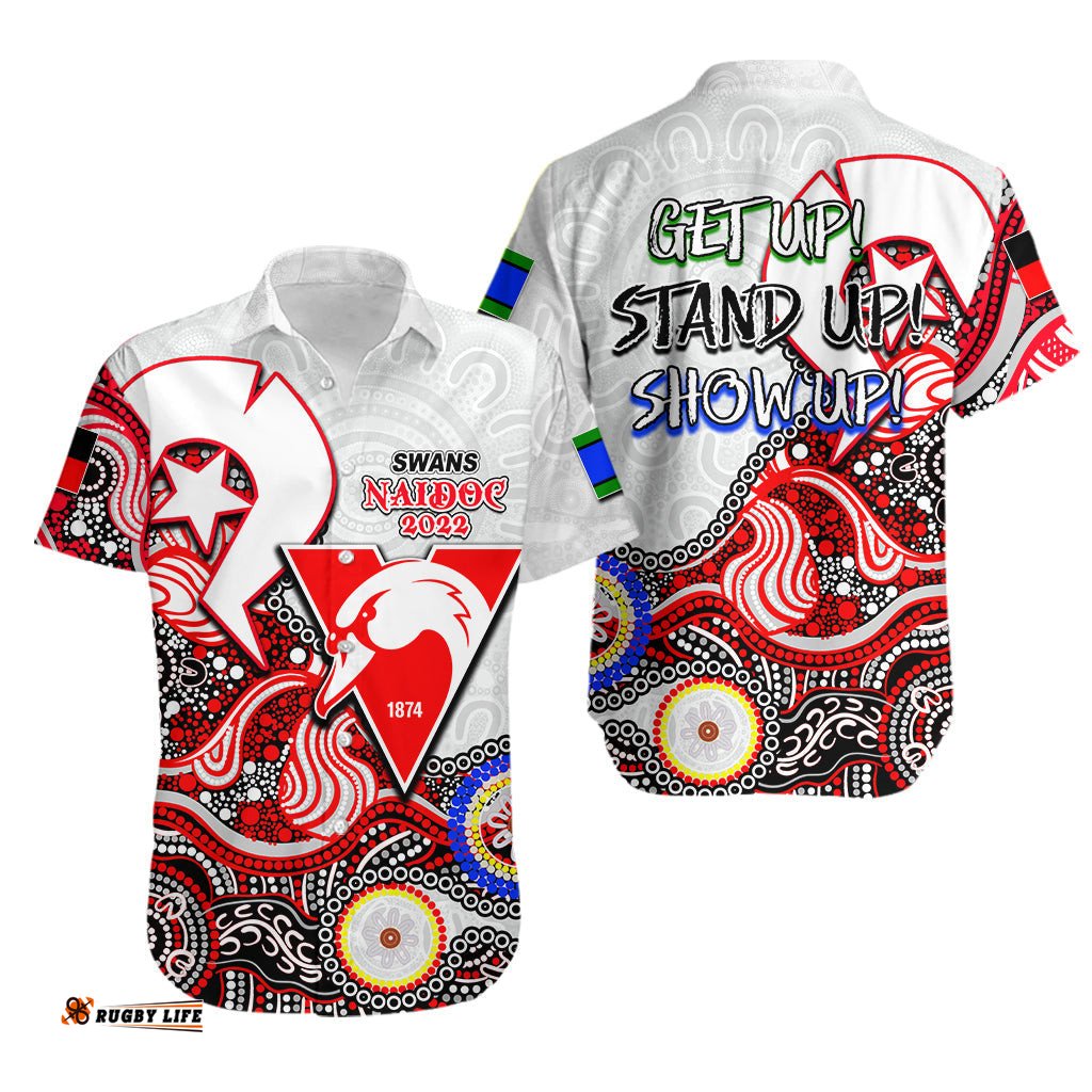 Swans Australian Football Hawaiian Shirt NAIDOC Patterns