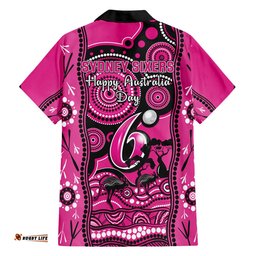Sydney Sixers Cricket Hawaiian Shirt Happy Australia Day Aboriginal Art