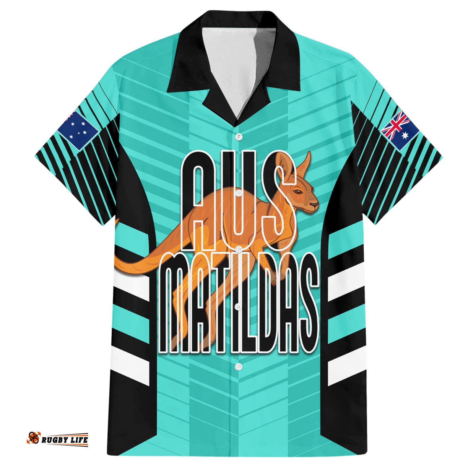 Custom Australia Soccer Hawaiian Shirt Go Matildas Dynamic Turquoise