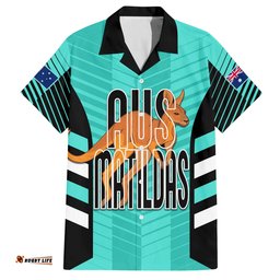 Custom Australia Soccer Hawaiian Shirt Go Matildas Dynamic Turquoise