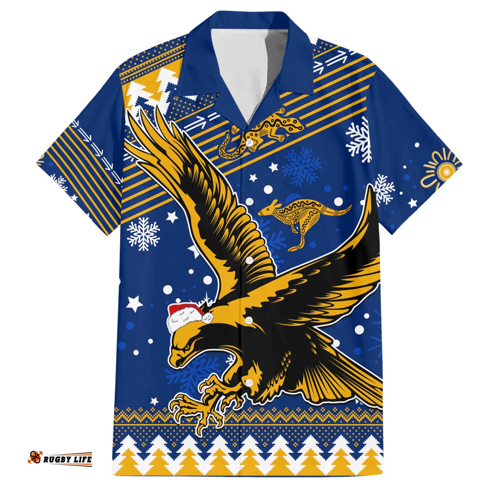 Custom Eagles Football Hawaiian Shirt Christmas Vibe