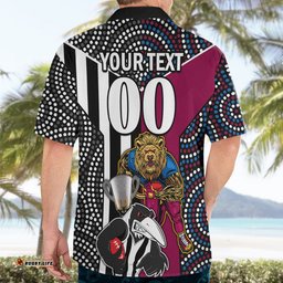 Custom AFL Magpies Combine Lions Hawaiian Shirt Together Go Champions