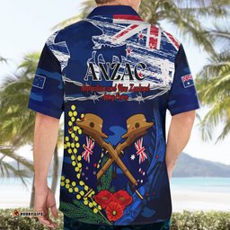 Australia And New Zealand ANZAC Day Hawaiian Shirt Lest We Forget Silver Fern With Golden Wattle