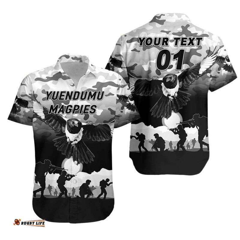 Custom Personalised Yuendumu Magpies Football Club ANZAC Hawaiian Shirt Simple Style