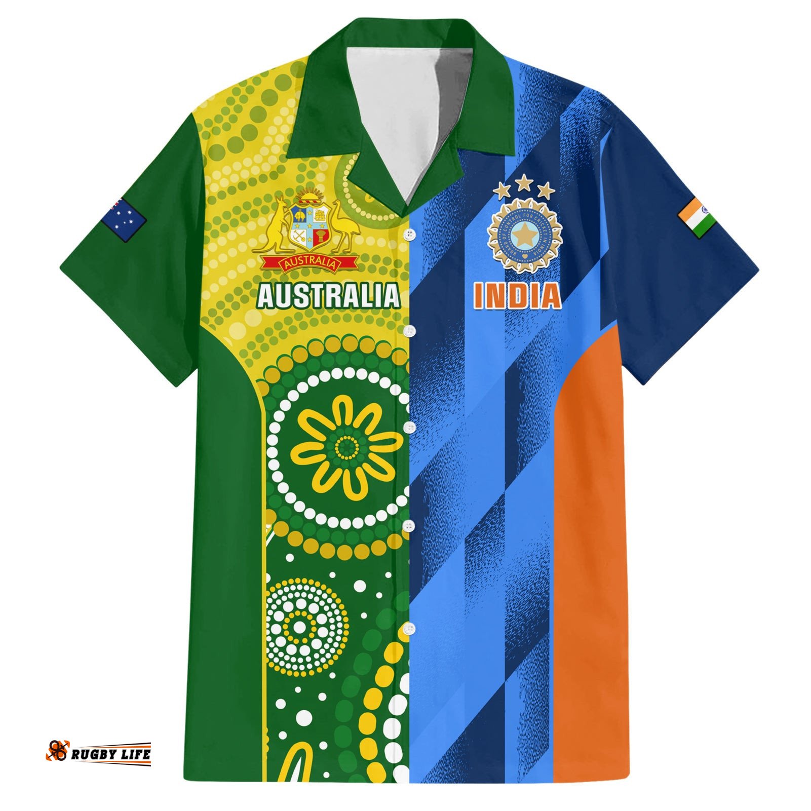 Custom Australia And India Cricket Hawaiian Shirt World Cup Final Together
