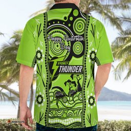 Sydney Thunder Cricket Hawaiian Shirt Happy Australia Day Aboriginal Art