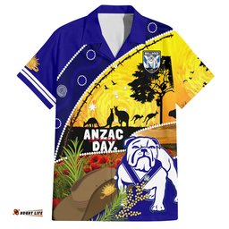 Bulldogs ANZAC Day Hawaiian Shirt Rosemary Starring Night Style