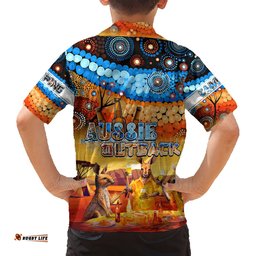 Australia Kangaroo Aboriginal Camping Hawaiian Shirt Aussie Outback Camping with Beer