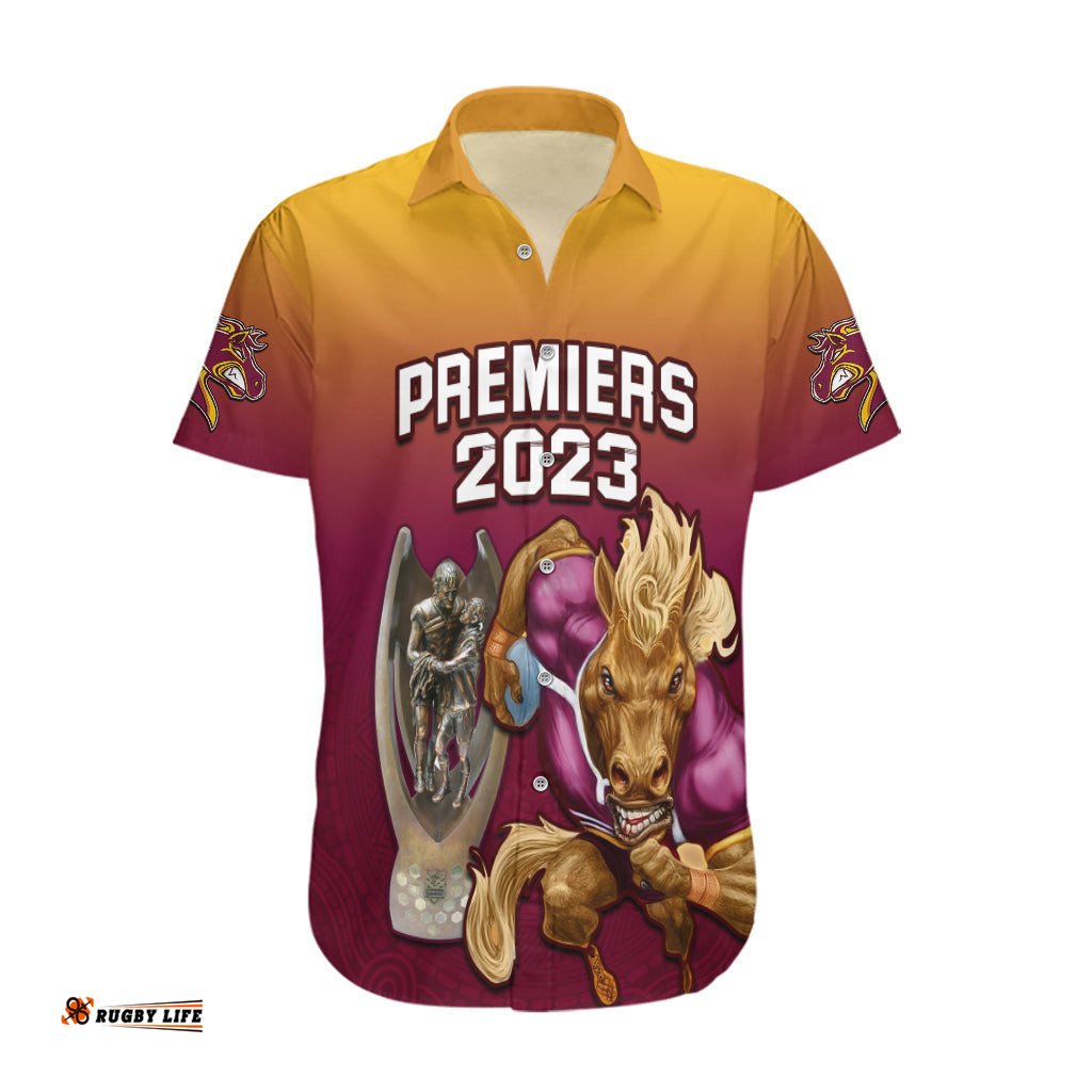 NRL Broncos Premiers Hawaiian Shirt