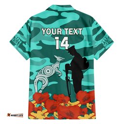 Custom Matildas ANZAC Day Hawaiian Shirt Lest We Forget Poppies Mix Camouflage Turquoise