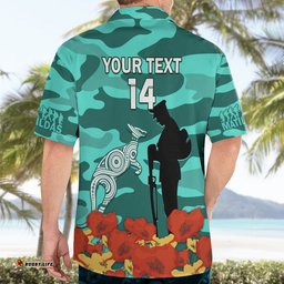 Custom Matildas ANZAC Day Hawaiian Shirt Lest We Forget Poppies Mix Camouflage Turquoise