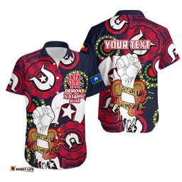 Custom Personalised Demons Australian Football Hawaiian Shirt NAIDOC Week Let's Fight Together