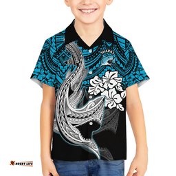 Custom Sharks Rugby Hawaiian Shirt Hibiscus and Sharkies Tattoo With Polynesian Pattern