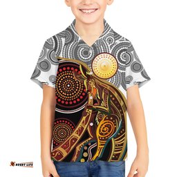Aboriginal Kangaroo Pattern Dot Art Hawaiian Shirt