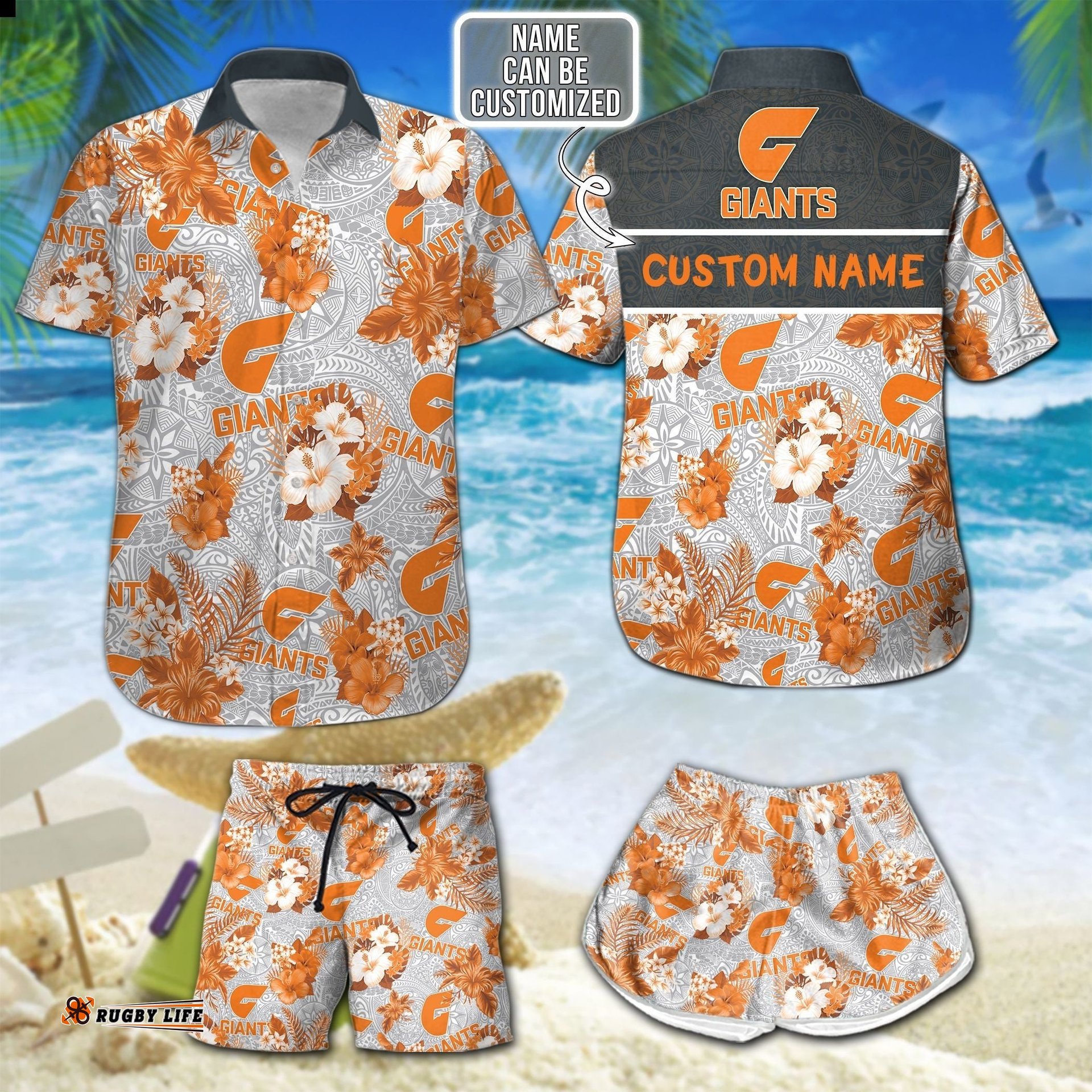 Personalized Greater Western Sydney Giants Hawaii Shirt And Shorts Afl Hawaii