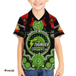 Sydney Thunder ANZAC 2024 Hawaiian Shirt Lest We Forget Poppy Mix Camouflage