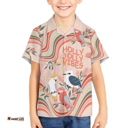 Personalised Australia Hippie Christmas Hawaiian Shirt Cockatoo Kookaburra with Wattle Pink Peach Style