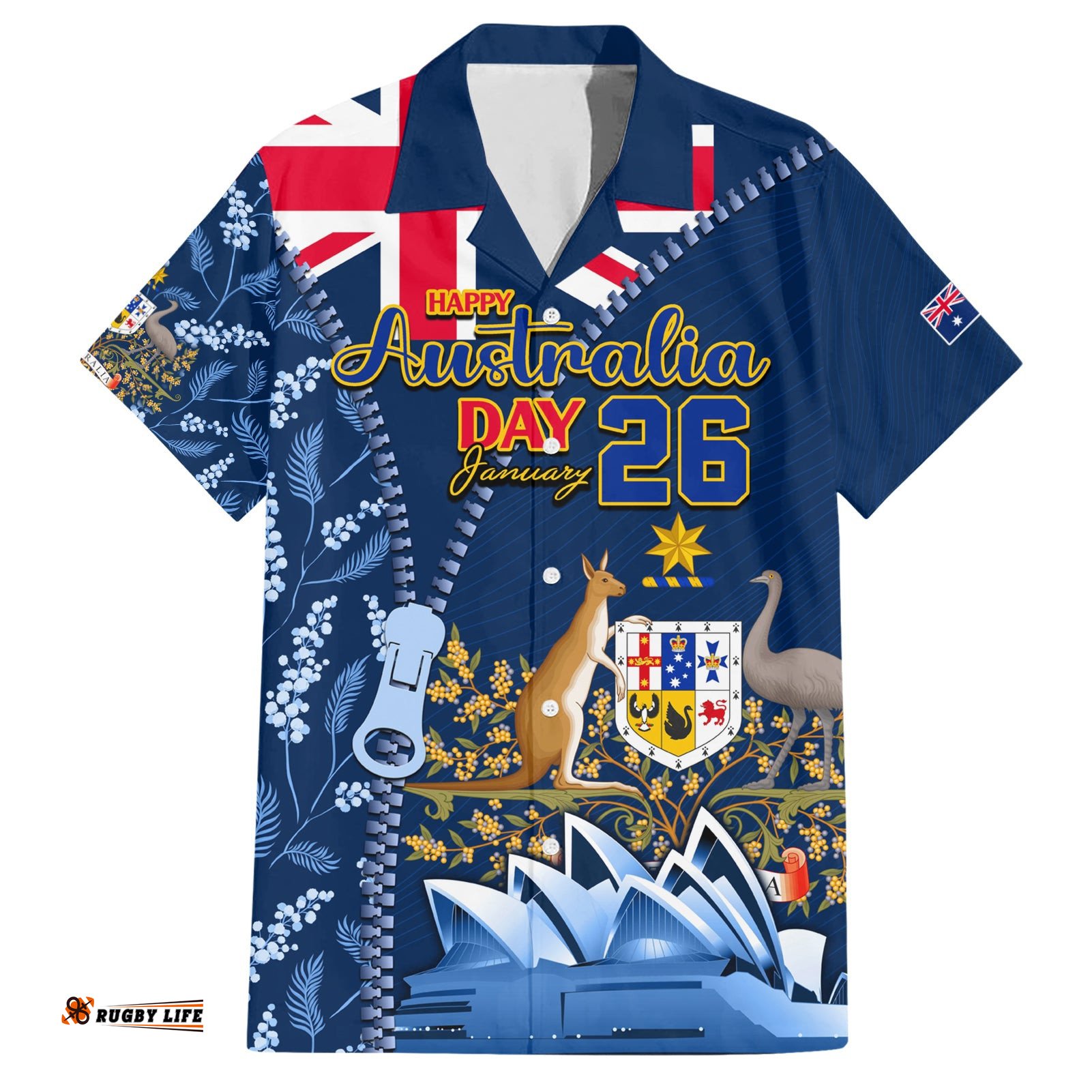Personalised Happy Australia Day 26 January Hawaiian Shirt