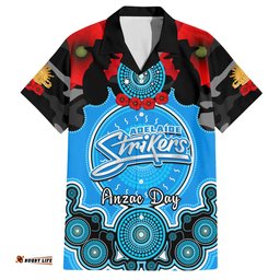 Adelaide Strikers ANZAC 2024 Hawaiian Shirt Lest We Forget Poppy Mix Camouflage