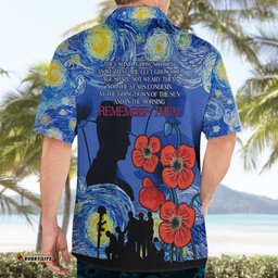 Remember Them ANZAC day Hawaiian Shirt Soldier In Starry Night Oil Paint Style