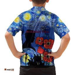 Remember Them ANZAC day Hawaiian Shirt Soldier In Starry Night Oil Paint Style