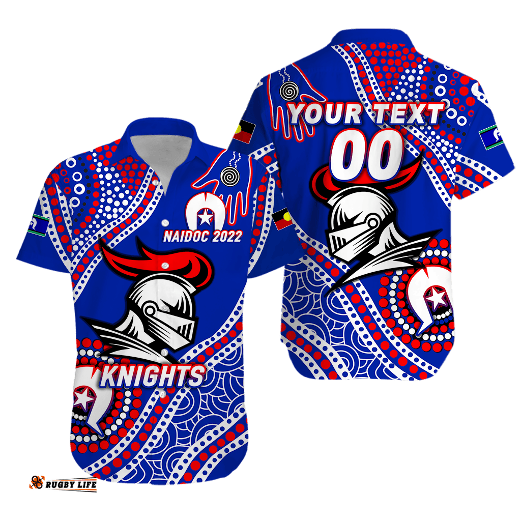 Custom Personalised Knights Rugby NAIDOC Aboriginal Hawaiian Shirt