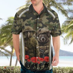New Zealand and Australia ANZAC Day Hawaiian Shirt Koala and Kiwi Bird Soldier Gallipoli Camouflage Style